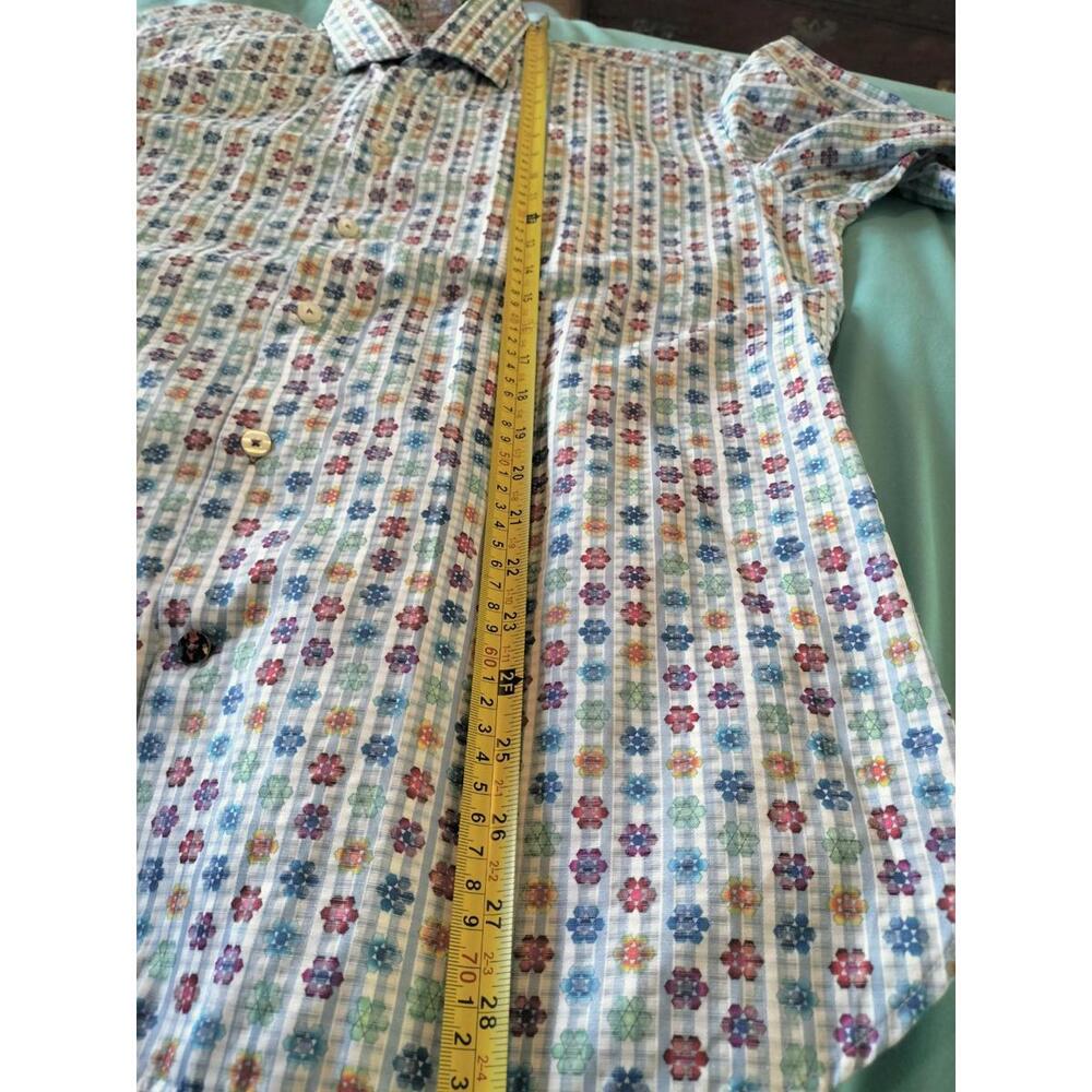 Visconti Black Men’s Long Sleeve Button Down Shirt Size L – Multicolor Geometric - Picture 4 of 15